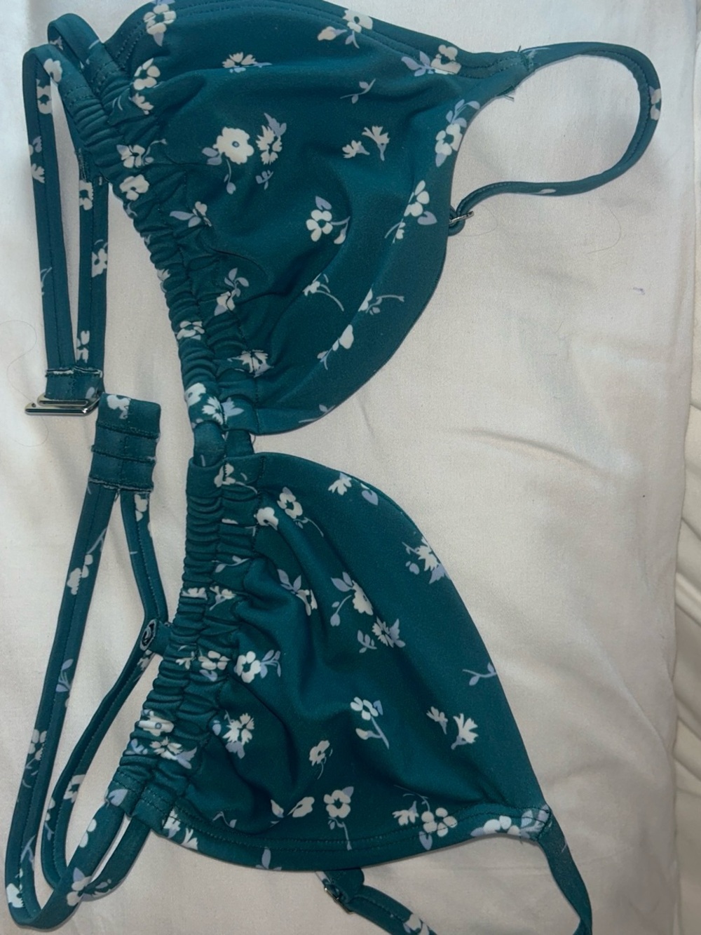 Hollister Teal Swim Bikini Top with Subtle Logo